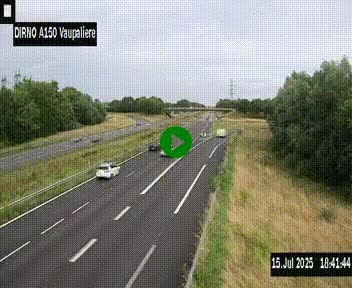 <h2>Webcam autoroute A150 à hauteur de La Vaupalière en périphérie de Rouen. Vue orientée vers Rouen</h2>