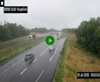 <h2>Webcam autoroute A150 à hauteur de La Vaupalière en périphérie de Rouen. Vue orientée vers Rouen</h2>