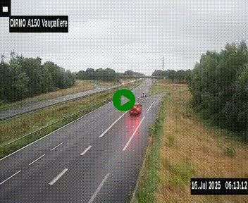 <h2>Webcam autoroute A150 à hauteur de La Vaupalière en périphérie de Rouen. Vue orientée vers Rouen</h2>