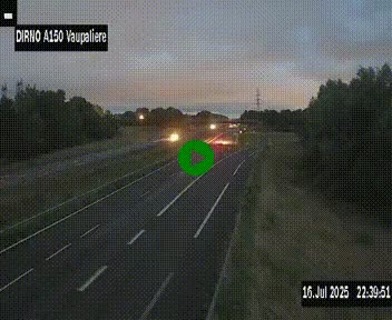 <h2>Webcam autoroute A150 à hauteur de La Vaupalière en périphérie de Rouen. Vue orientée vers Rouen</h2>