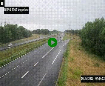 <h2>Webcam autoroute A150 à hauteur de La Vaupalière en périphérie de Rouen. Vue orientée vers Rouen</h2>