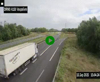 <h2>Webcam autoroute A150 à hauteur de La Vaupalière en périphérie de Rouen. Vue orientée vers Rouen</h2>