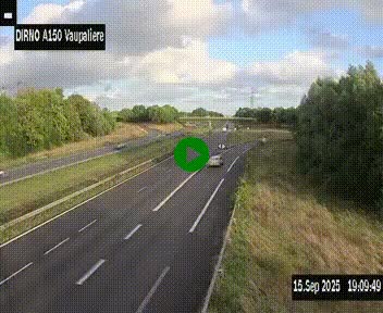 <h2>Webcam autoroute A150 à hauteur de La Vaupalière en périphérie de Rouen. Vue orientée vers Rouen</h2>