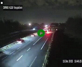 <h2>Webcam autoroute A150 à hauteur de La Vaupalière en périphérie de Rouen. Vue orientée vers Rouen</h2>
