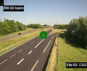 <h2>Webcam autoroute A150 à hauteur de La Vaupalière en périphérie de Rouen. Vue orientée vers Rouen</h2>