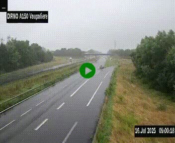<h2>Webcam autoroute A150 à hauteur de La Vaupalière en périphérie de Rouen. Vue orientée vers Rouen</h2>
