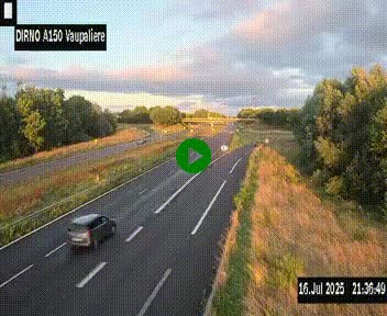 <h2>Webcam autoroute A150 à hauteur de La Vaupalière en périphérie de Rouen. Vue orientée vers Rouen</h2>