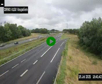 <h2>Webcam autoroute A150 à hauteur de La Vaupalière en périphérie de Rouen. Vue orientée vers Rouen</h2>