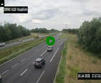 <h2>Webcam autoroute A150 à hauteur de La Vaupalière en périphérie de Rouen. Vue orientée vers Rouen</h2>