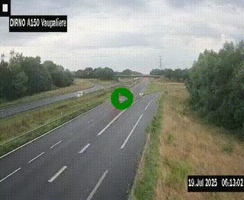 <h2>Webcam autoroute A150 à hauteur de La Vaupalière en périphérie de Rouen. Vue orientée vers Rouen</h2>