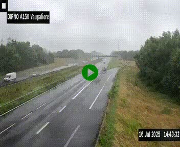 <h2>Webcam autoroute A150 à hauteur de La Vaupalière en périphérie de Rouen. Vue orientée vers Rouen</h2>