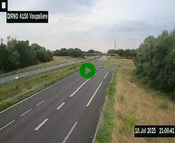 <h2>Webcam autoroute A150 à hauteur de La Vaupalière en périphérie de Rouen. Vue orientée vers Rouen</h2>