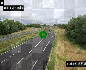 <h2>Webcam autoroute A150 à hauteur de La Vaupalière en périphérie de Rouen. Vue orientée vers Rouen</h2>