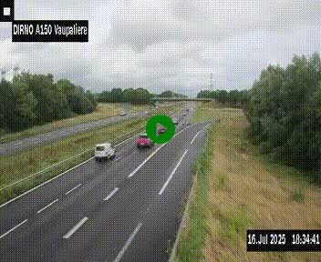 <h2>Webcam autoroute A150 à hauteur de La Vaupalière en périphérie de Rouen. Vue orientée vers Rouen</h2>