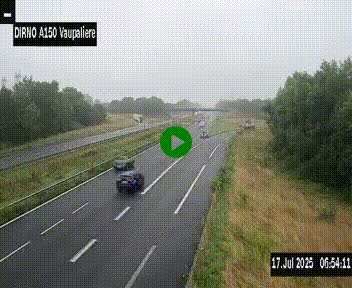 <h2>Webcam autoroute A150 à hauteur de La Vaupalière en périphérie de Rouen. Vue orientée vers Rouen</h2>