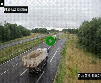 <h2>Webcam autoroute A150 à hauteur de La Vaupalière en périphérie de Rouen. Vue orientée vers Rouen</h2>