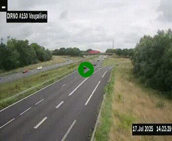 <h2>Webcam autoroute A150 à hauteur de La Vaupalière en périphérie de Rouen. Vue orientée vers Rouen</h2>