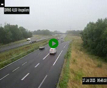 <h2>Webcam autoroute A150 à hauteur de La Vaupalière en périphérie de Rouen. Vue orientée vers Rouen</h2>