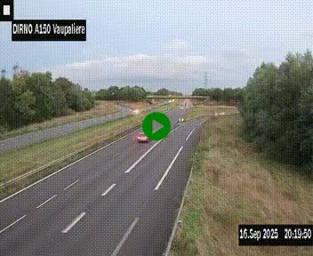 <h2>Webcam autoroute A150 à hauteur de La Vaupalière en périphérie de Rouen. Vue orientée vers Rouen</h2>