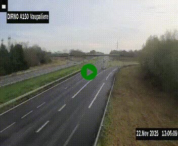 Webcam autoroute A150 à hauteur de La Vaupalière en périphérie de Rouen. Vue orientée vers Rouen