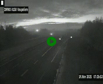 <h2>Webcam autoroute A150 à hauteur de La Vaupalière en périphérie de Rouen. Vue orientée vers Rouen</h2>