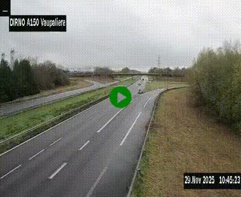<h2>Webcam autoroute A150 à hauteur de La Vaupalière en périphérie de Rouen. Vue orientée vers Rouen</h2>