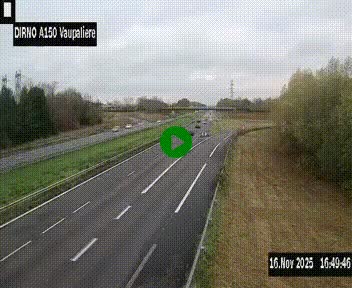 <h2>Webcam autoroute A150 à hauteur de La Vaupalière en périphérie de Rouen. Vue orientée vers Rouen</h2>