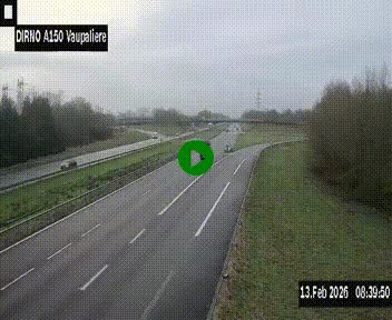 Webcam autoroute A150 à hauteur de La Vaupalière en périphérie de Rouen. Vue orientée vers Rouen