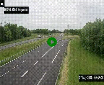 <h2>Webcam autoroute A150 à hauteur de La Vaupalière en périphérie de Rouen. Vue orientée vers Rouen</h2>