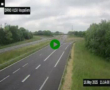 <h2>Webcam autoroute A150 à hauteur de La Vaupalière en périphérie de Rouen. Vue orientée vers Rouen</h2>