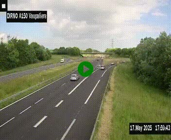<h2>Webcam autoroute A150 à hauteur de La Vaupalière en périphérie de Rouen. Vue orientée vers Rouen</h2>