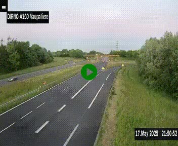 <h2>Webcam autoroute A150 à hauteur de La Vaupalière en périphérie de Rouen. Vue orientée vers Rouen</h2>