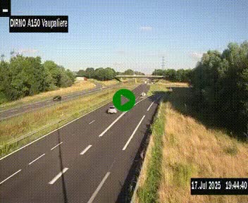 <h2>Webcam autoroute A150 à hauteur de La Vaupalière en périphérie de Rouen. Vue orientée vers Rouen</h2>