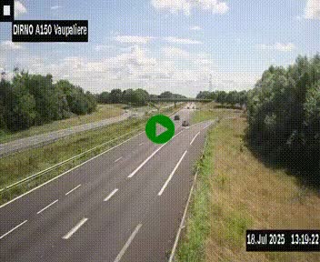 <h2>Webcam autoroute A150 à hauteur de La Vaupalière en périphérie de Rouen. Vue orientée vers Rouen</h2>