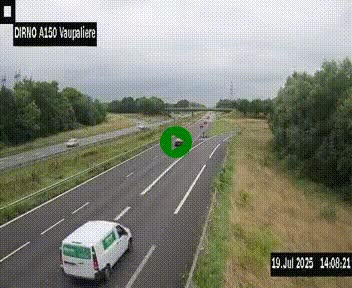<h2>Webcam autoroute A150 à hauteur de La Vaupalière en périphérie de Rouen. Vue orientée vers Rouen</h2>