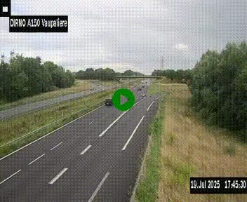 <h2>Webcam autoroute A150 à hauteur de La Vaupalière en périphérie de Rouen. Vue orientée vers Rouen</h2>
