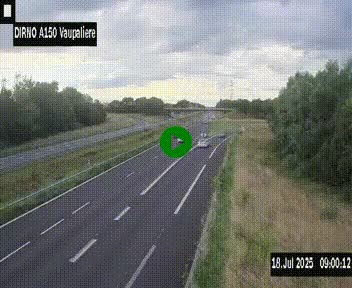 <h2>Webcam autoroute A150 à hauteur de La Vaupalière en périphérie de Rouen. Vue orientée vers Rouen</h2>