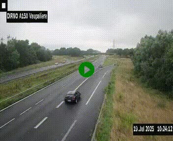 <h2>Webcam autoroute A150 à hauteur de La Vaupalière en périphérie de Rouen. Vue orientée vers Rouen</h2>