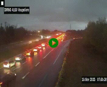 <h2>Webcam autoroute A150 à hauteur de La Vaupalière en périphérie de Rouen. Vue orientée vers Rouen</h2>