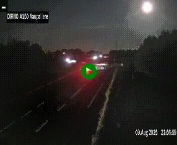 Webcam autoroute A150 à hauteur de La Vaupalière en périphérie de Rouen. Vue orientée vers Rouen