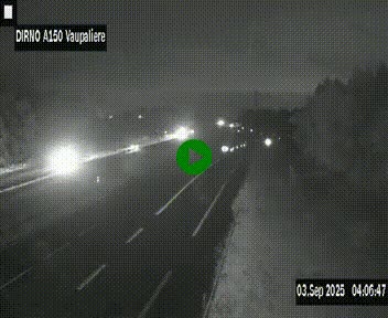 Webcam autoroute A150 à hauteur de La Vaupalière en périphérie de Rouen. Vue orientée vers Rouen