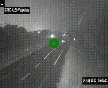 Webcam autoroute A150 à hauteur de La Vaupalière en périphérie de Rouen. Vue orientée vers Rouen