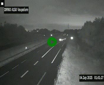 Webcam autoroute A150 à hauteur de La Vaupalière en périphérie de Rouen. Vue orientée vers Rouen