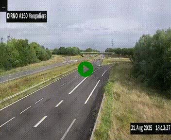 Webcam autoroute A150 à hauteur de La Vaupalière en périphérie de Rouen. Vue orientée vers Rouen
