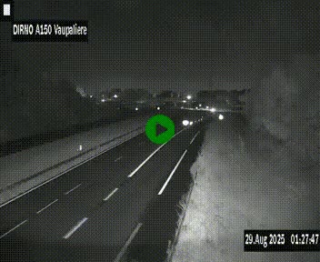 Webcam autoroute A150 à hauteur de La Vaupalière en périphérie de Rouen. Vue orientée vers Rouen