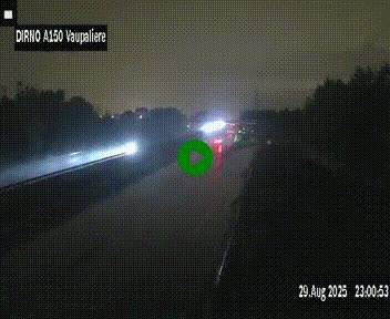 Webcam autoroute A150 à hauteur de La Vaupalière en périphérie de Rouen. Vue orientée vers Rouen