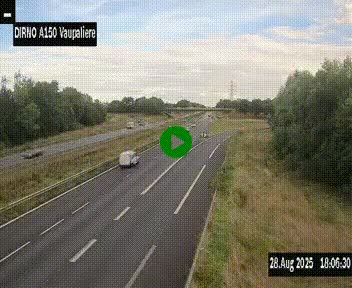 Webcam autoroute A150 à hauteur de La Vaupalière en périphérie de Rouen. Vue orientée vers Rouen