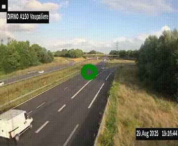 Webcam autoroute A150 à hauteur de La Vaupalière en périphérie de Rouen. Vue orientée vers Rouen