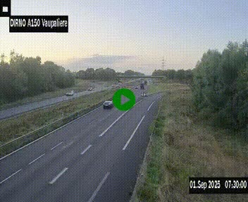 Webcam autoroute A150 à hauteur de La Vaupalière en périphérie de Rouen. Vue orientée vers Rouen