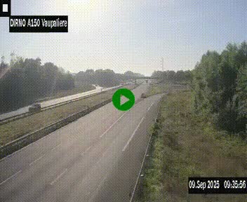 Webcam autoroute A150 à hauteur de La Vaupalière en périphérie de Rouen. Vue orientée vers Rouen